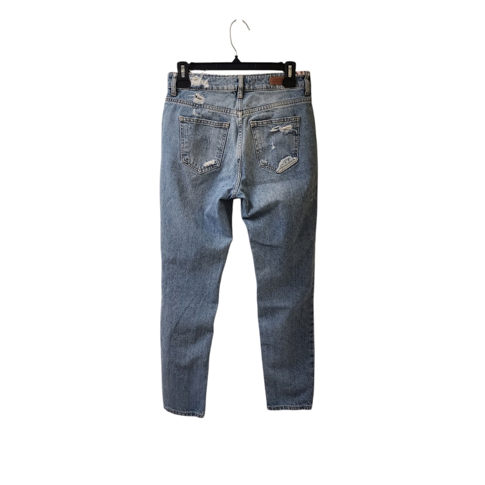 Zara Distressed Destroyed Patchwork Denim Jeans S… - image 2